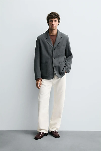 TEXTURED RELAXED FIT BLAZER