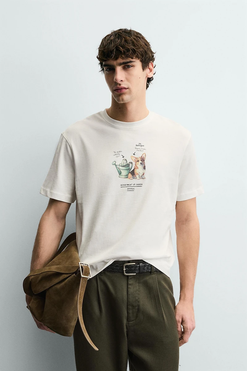 CONTRAST PRINT T-SHIRT