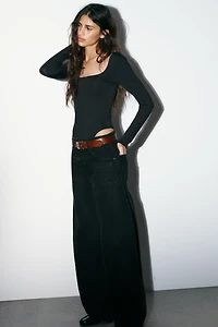 SQUARE NECK POLYAMIDE BODYSUIT