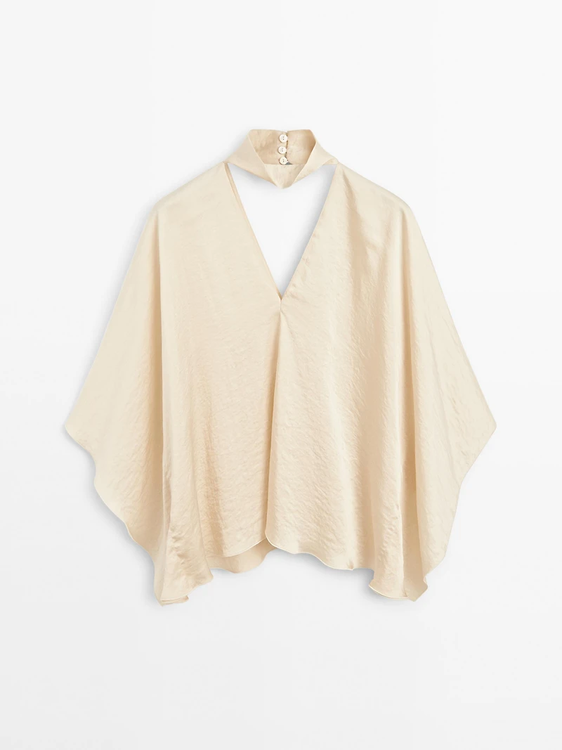 Flowing V-neck blouse - STUDIO