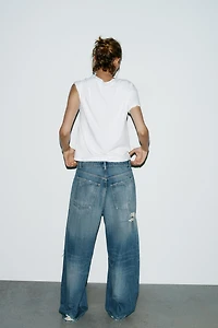 TRF MID-RISE BAGGY BALLOON JEANS