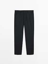 Slim fit textured trousers