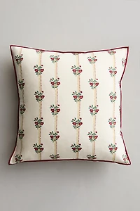 HOUSSE DE COUSSIN RAYURES ET FLEURS