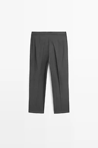 100% cool wool pleated pants