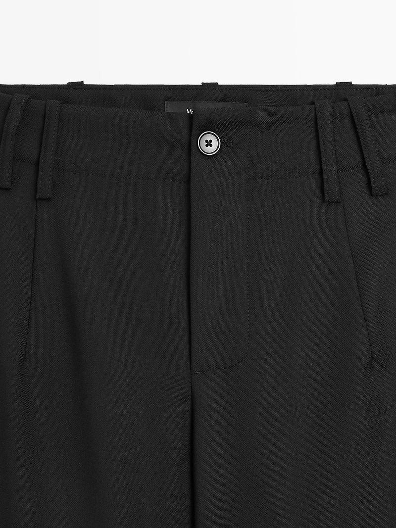 100% wool boyfriend fit trousers