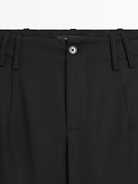 100% wool boyfriend fit trousers