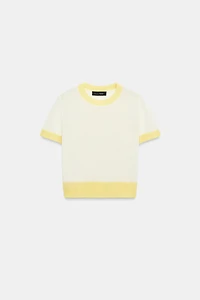SHORT SLEEVE KNIT TOP