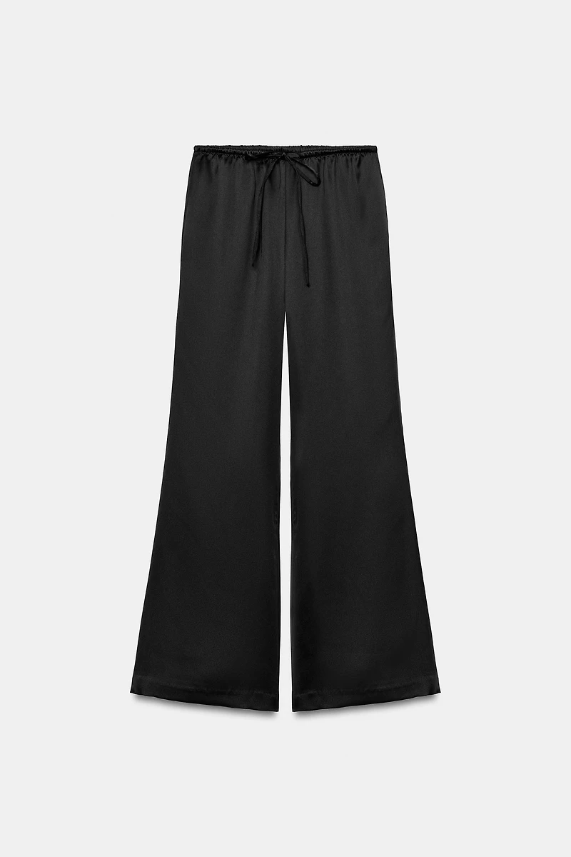 DRAWSTRING SATIN PANTS