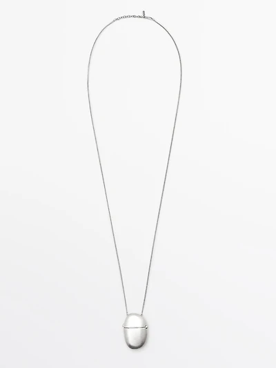 Necklace with oval box pendant