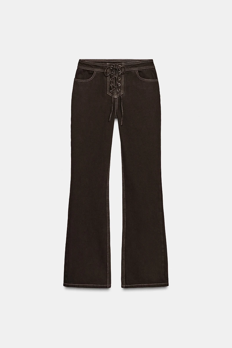 Z1975 HIGH-WAISTED STRAIGHT JEANS WITH LACES