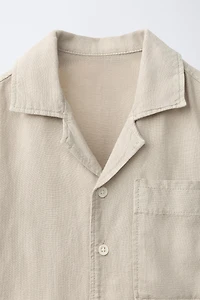 LINEN BLEND POCKET SHIRT
