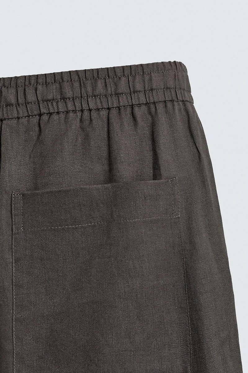 RELAXED FIT 100% LINEN PANTS