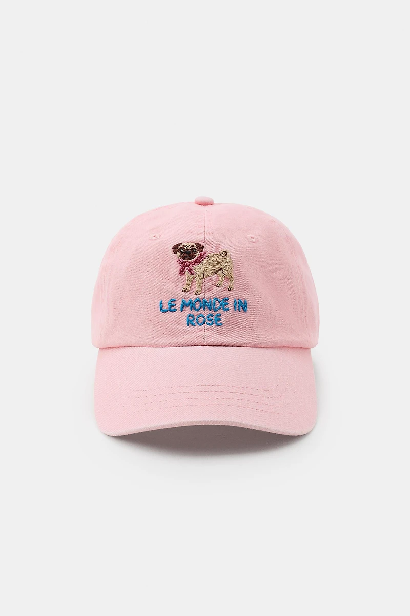 TWILL DOG TEXT CAP
