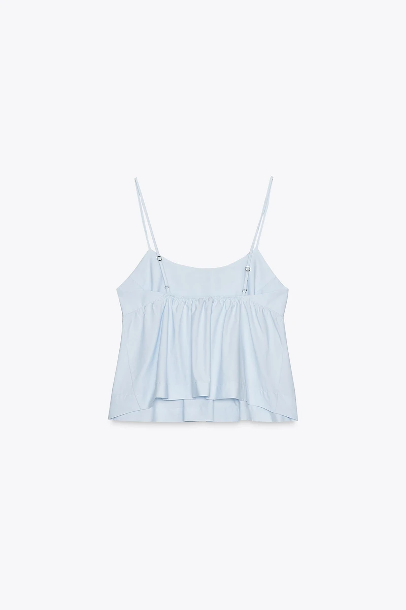 POPLIN PEPLUM TOP
