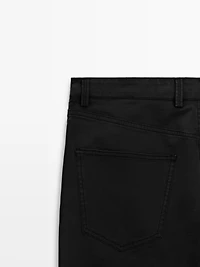 Tapered fit brushed trousers
