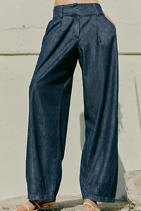 PLEATED BARREL PANTS