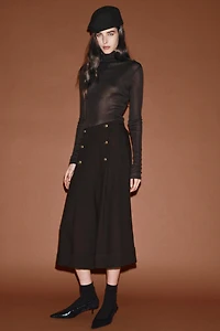 100% WOOL BUTTONED BERMUDA SHORTS ZW COLLECTION