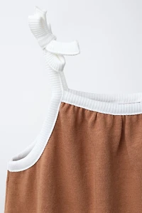 CONTRAST PIPING ROMPER