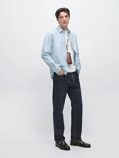 100% cotton regular fit denim shirt