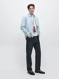 100% cotton regular fit denim shirt