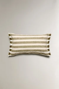 STRIPED THROW PILLOW COVER