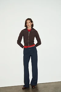 CHECK BELTED PANTS