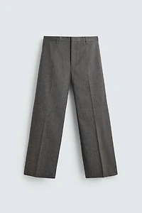 HERRINGBONE SUIT FLARE FIT PANTS