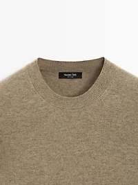 Wool blend crew neck sweater