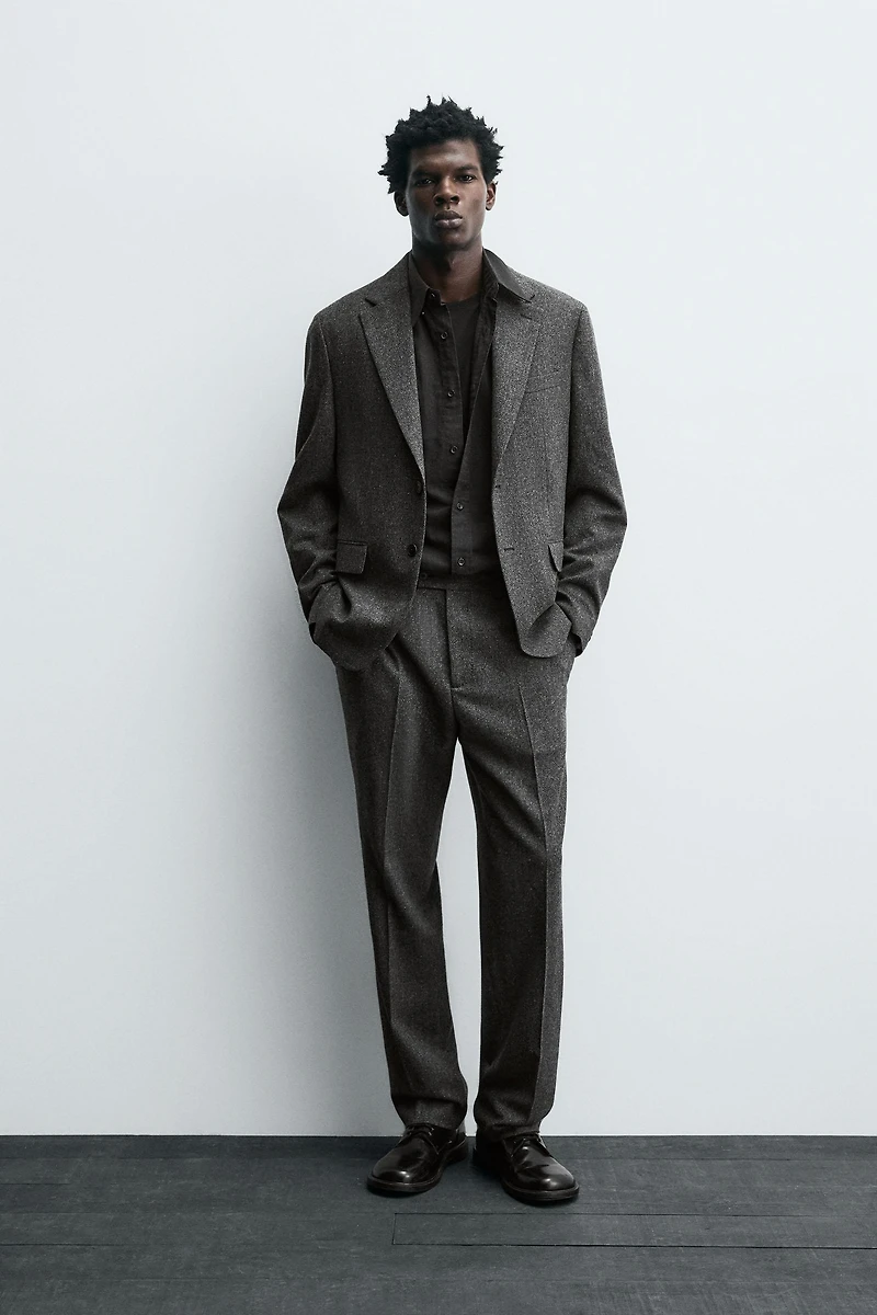 LIMITED EDITION WOOL TEXTURED SUIT PANTS