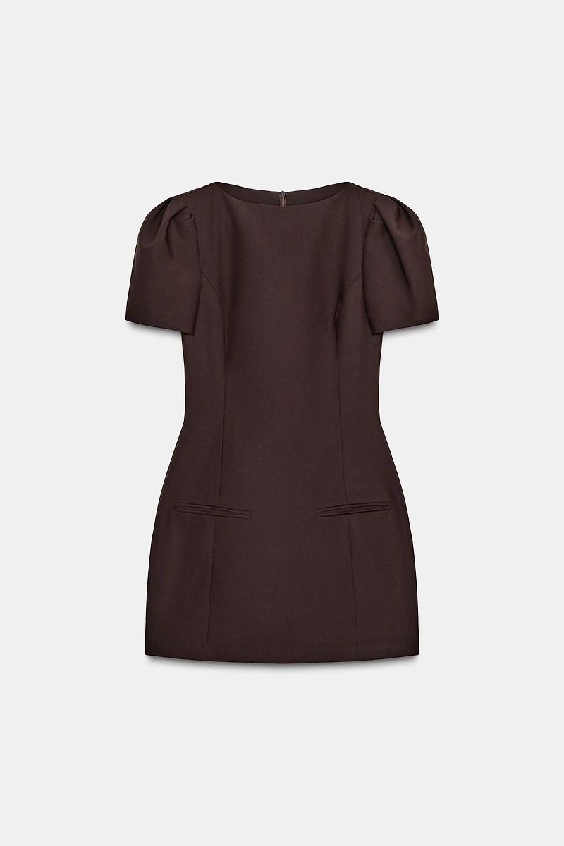 SHORT PLEATED POCKET DRESS