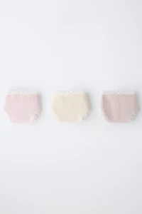 AGES 6-14/ THREE-PACK OF LACE TRIM UNDERWEAR