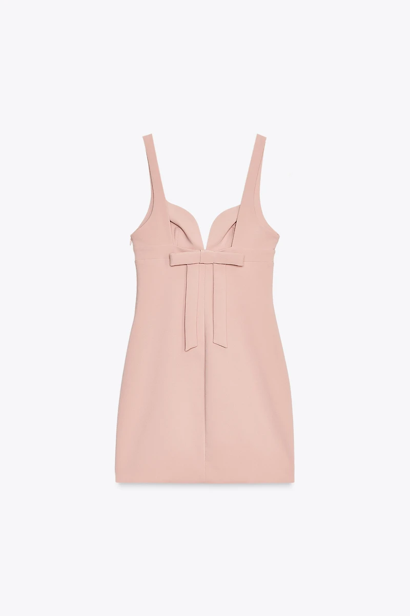 BOW ELASTIC SHORT DRESS