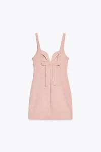 BOW ELASTIC SHORT DRESS