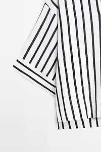 Striped oversize linen blend shirt