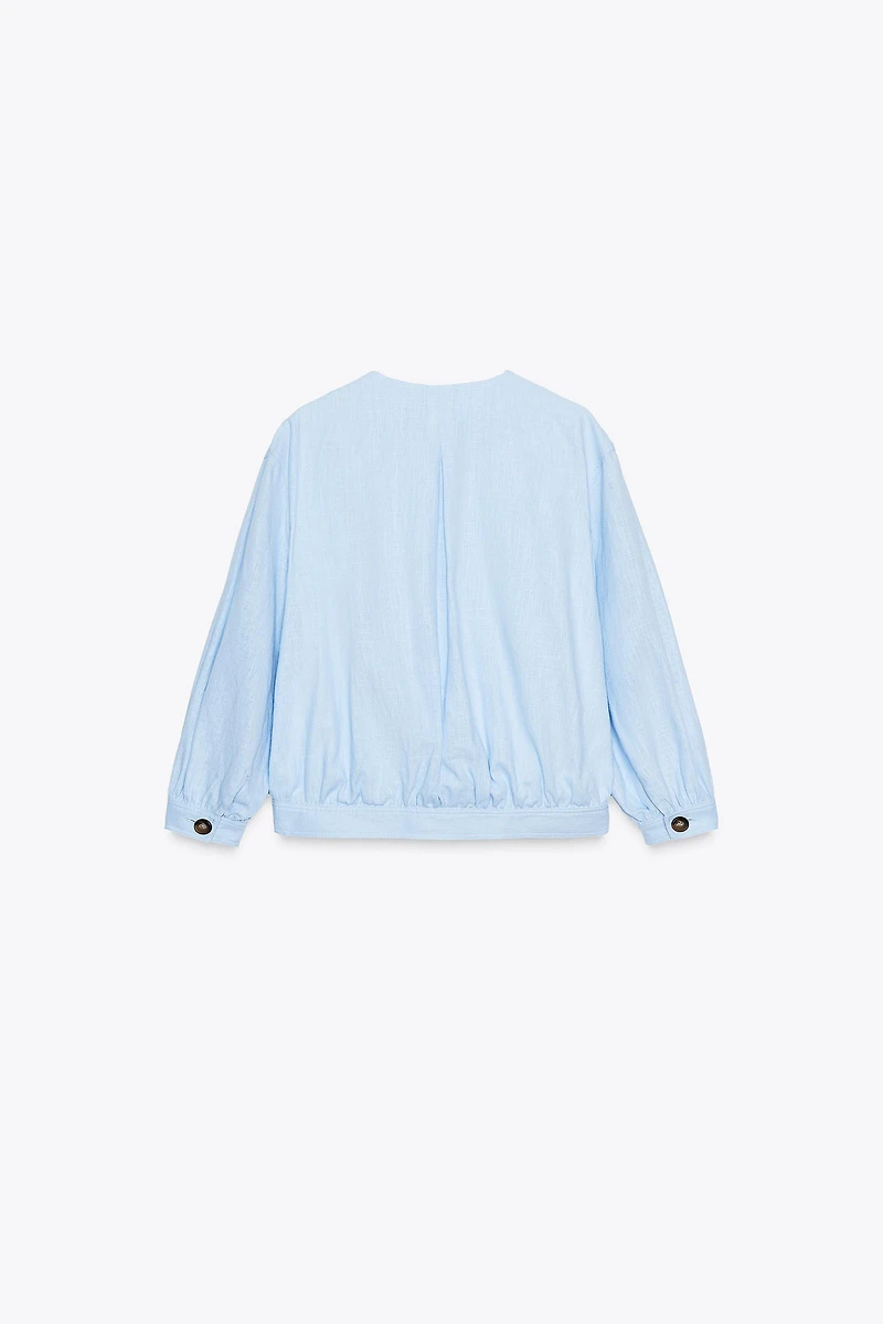 LINEN BOMBER JACKET