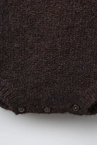 LACE KNIT ROMPER WITH WOOL