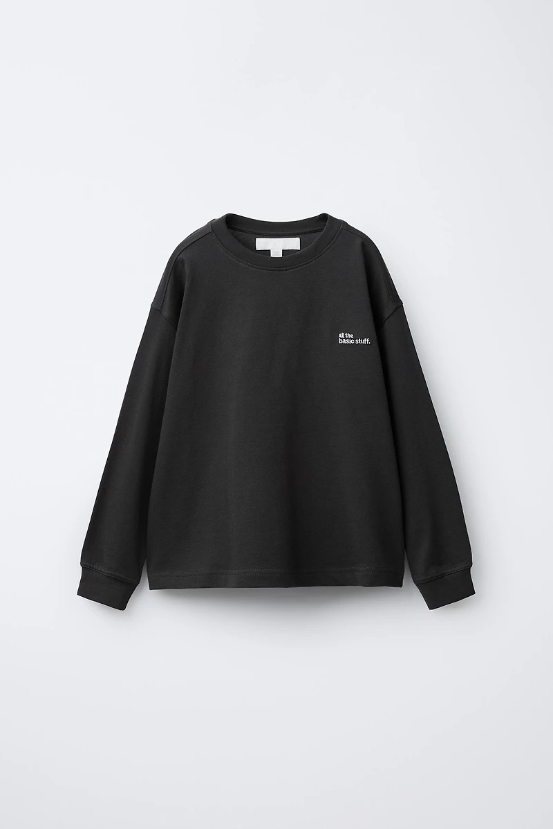 HEAVYWEIGHT EMBROIDERED TEXT T-SHIRT