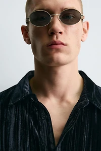 PLEATED VELVET OVERSHIRT