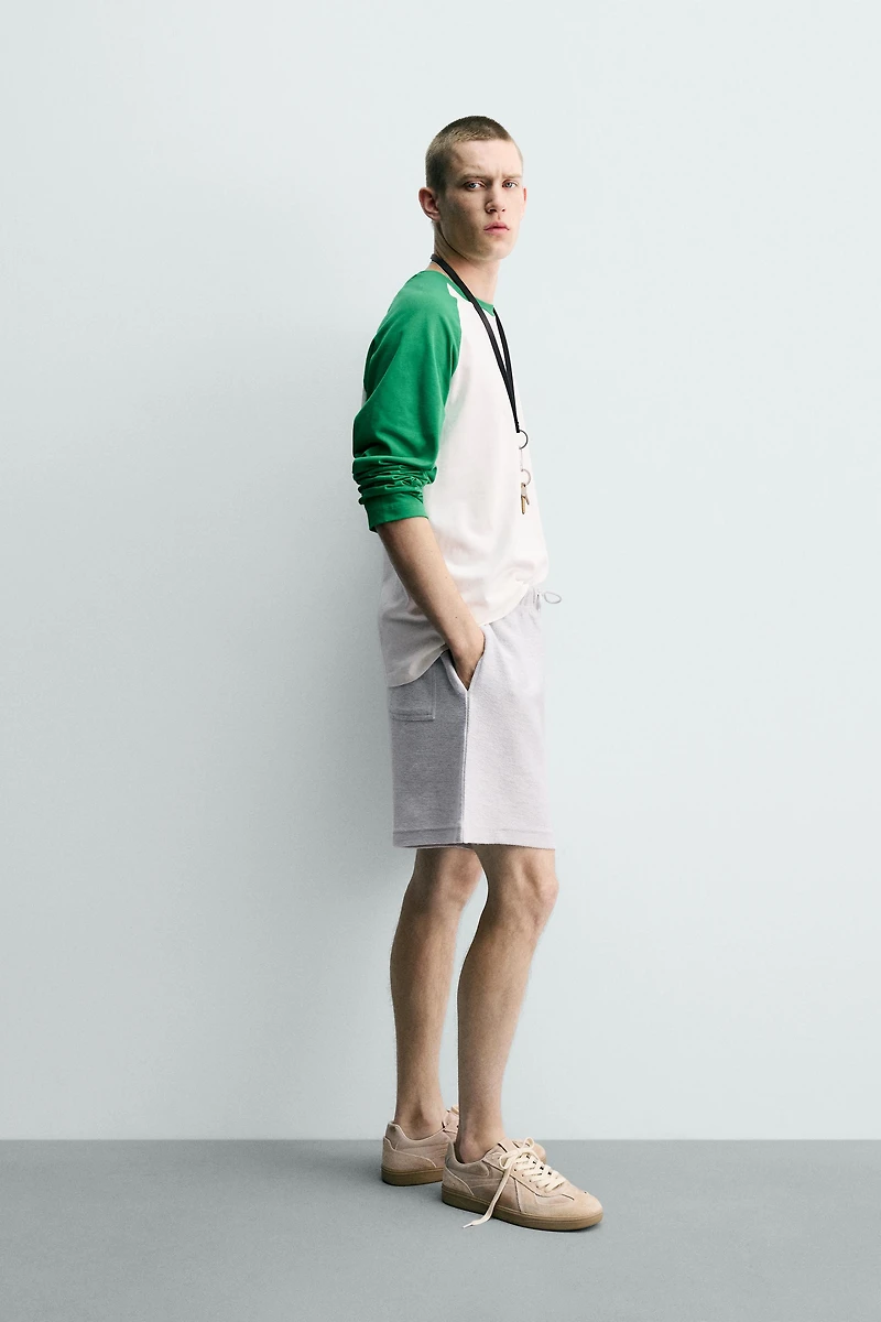 TEXTURED RELAXED FIT JOGGER SHORTS