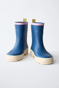 COLOR BLOCK RAIN BOOTS