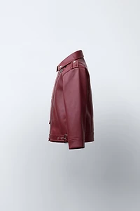 FAUX LEATHER BUCKLE JACKET