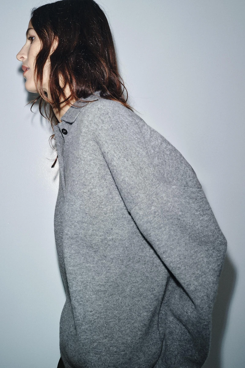 POLO 95% LAINE EN MAILLE LISSE