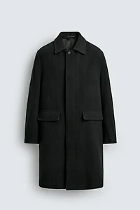 100% WOOL HERRINGBONE COAT