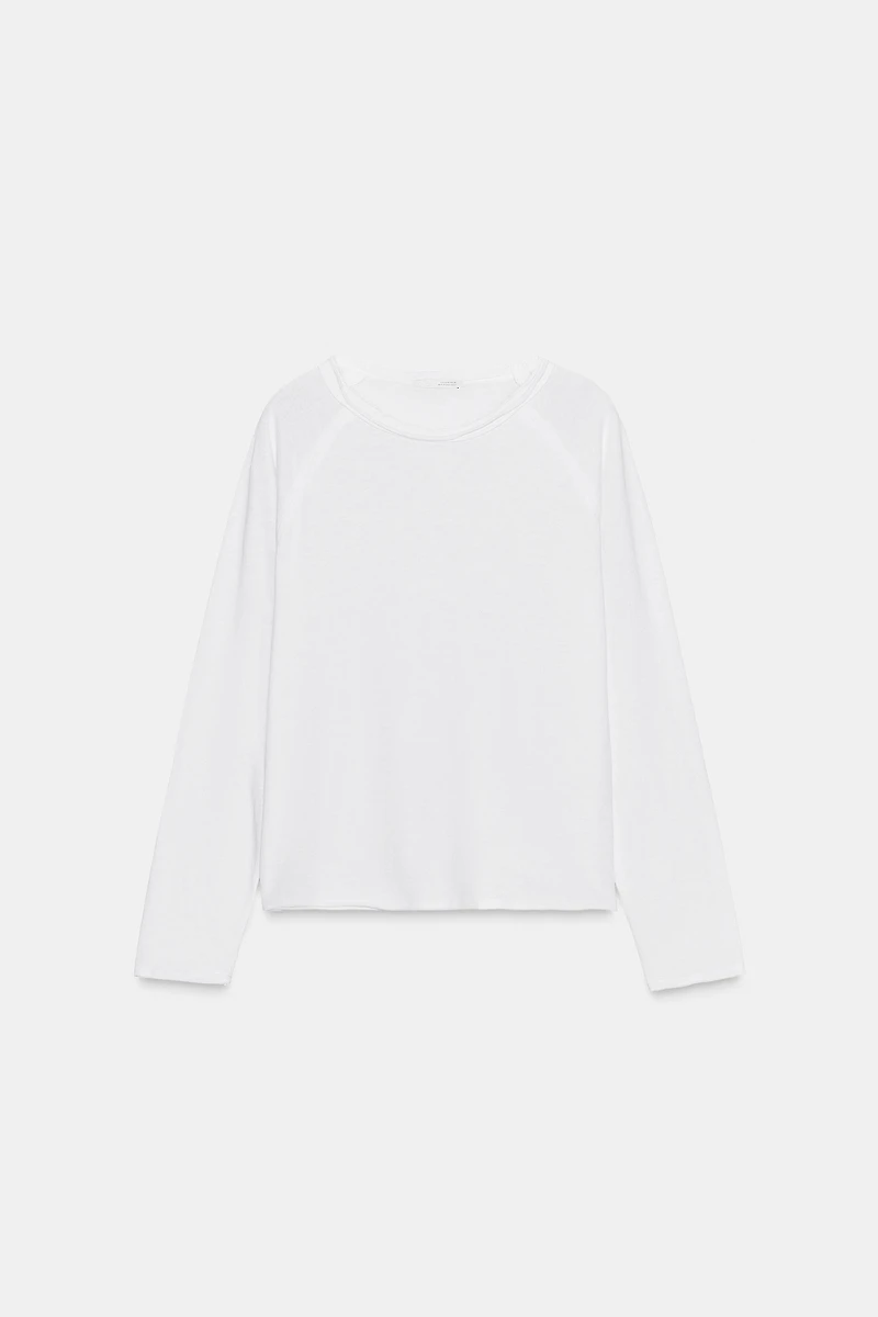 T-SHIRT DÉLAVÉ À MANCHES LONGUES