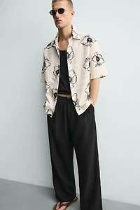 CHEMISE EN JACQUARD BRODERIE FLORALE