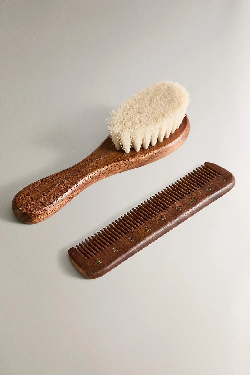 ENSEMBLE BROSSE ET PEIGNE FLEURS BÉBÉ
