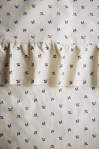 DRAP DE DESSUS ENFANT IMPRIMÉ FLEURS VOLANT