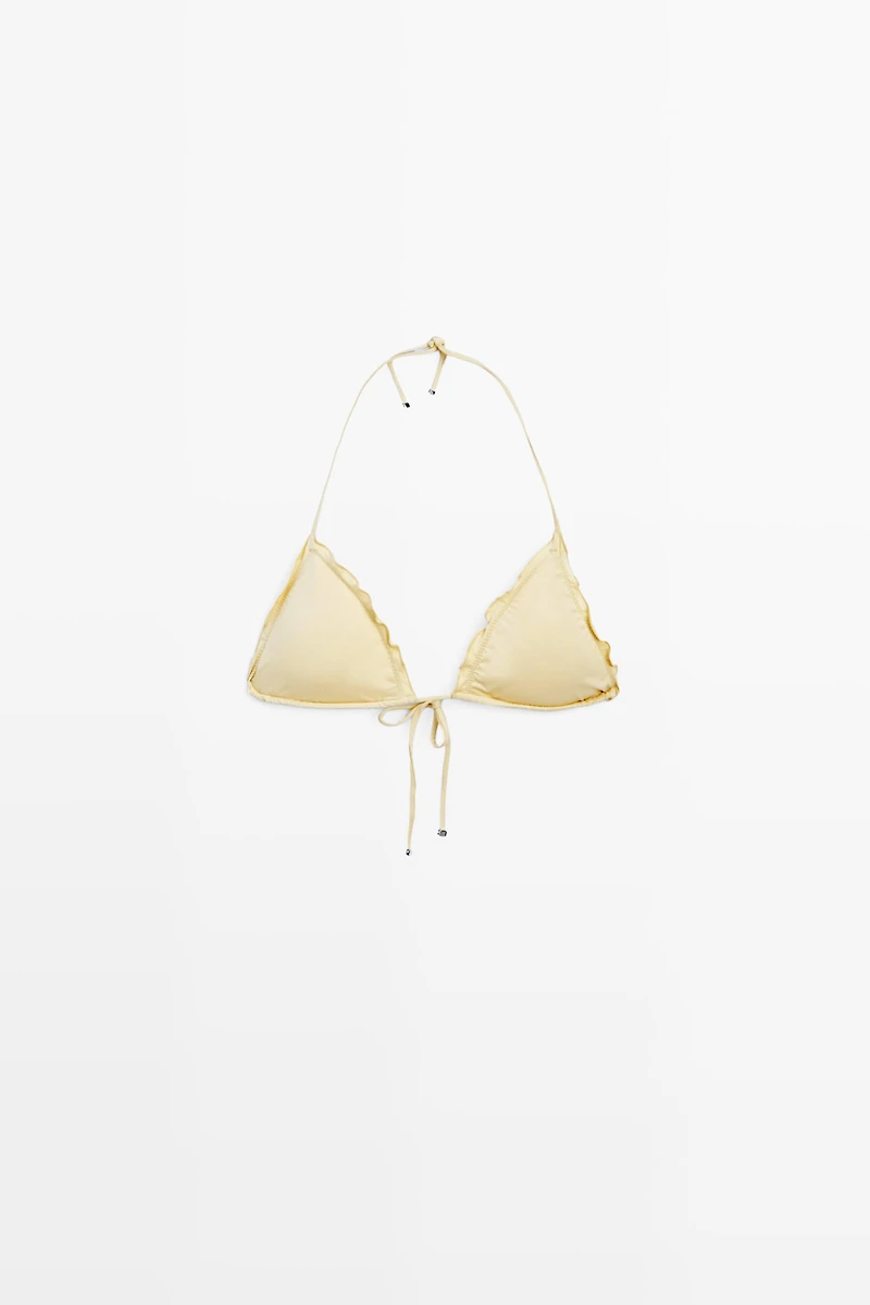 Haut de bikini triangle à volants