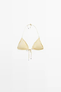 Haut de bikini triangle à volants