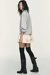 COMBINATION RUFFLE SHORT DRESS